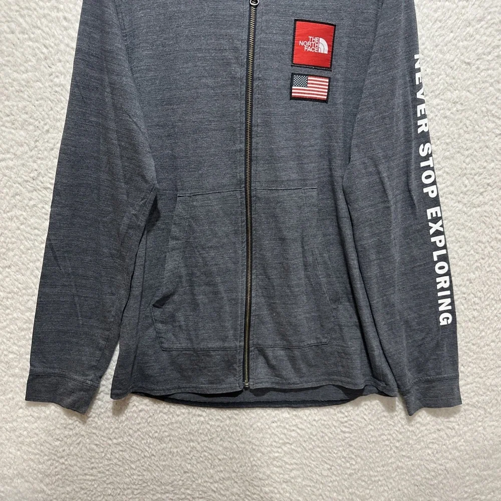The North Face Hoodie Men's Size M Gray Standard Fit Tri-Blend Full‎ Zip USA